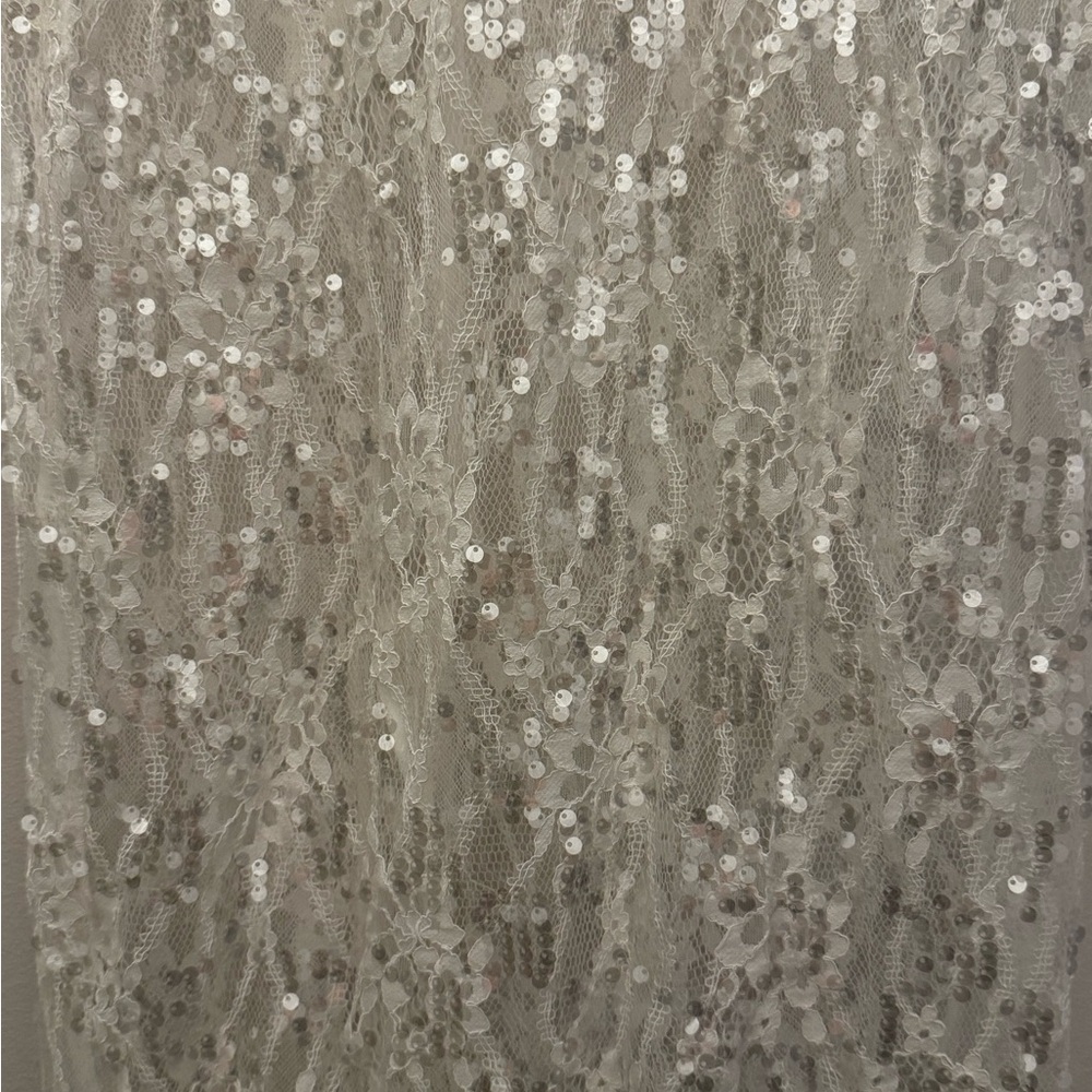 DEVYN SEQUIN MIDI SKIRT WHITE - Picture 8 of 8